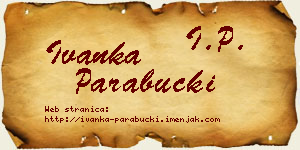 Ivanka Parabucki vizit kartica